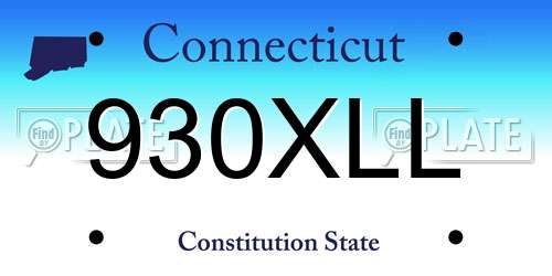 930XLL Connecticut License Plate