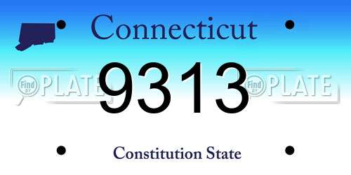 9313 Connecticut License Plate