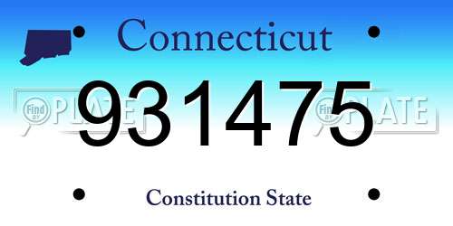 931475 Connecticut License Plate