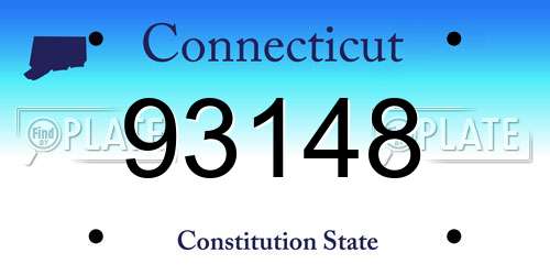 93148 Connecticut License Plate