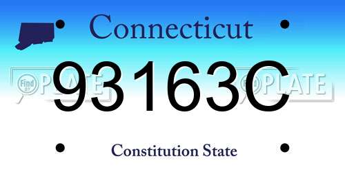 93163C Connecticut License Plate