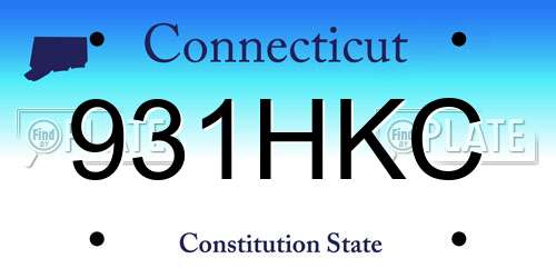 931HKC Connecticut License Plate