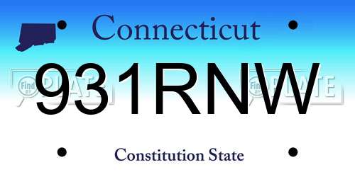 931RNW Connecticut License Plate