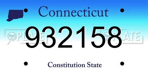 932158 Connecticut License Plate