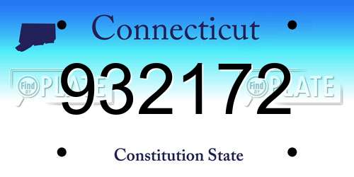 932172 Connecticut License Plate