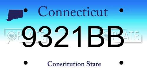 9321BB Connecticut License Plate