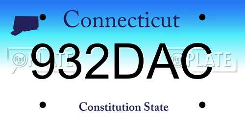 932DAC Connecticut License Plate