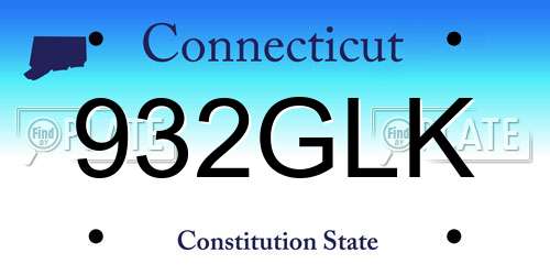 932GLK Connecticut License Plate