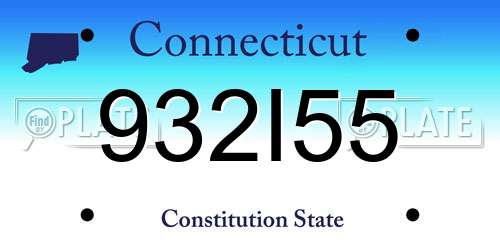 932I55 Connecticut License Plate