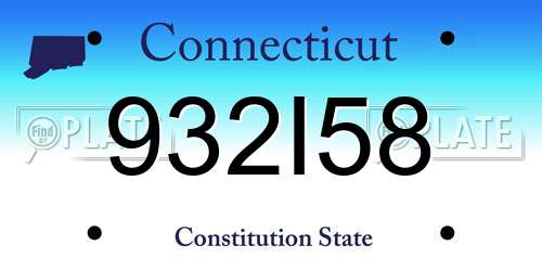 932I58 Connecticut License Plate