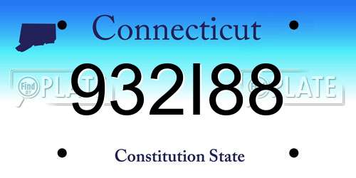 932I88 Connecticut License Plate