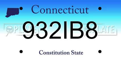 932IB8 Connecticut License Plate