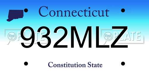 932MLZ Connecticut License Plate