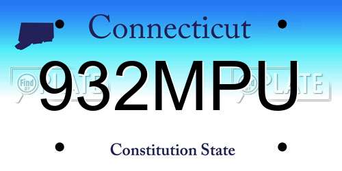 932MPU Connecticut License Plate