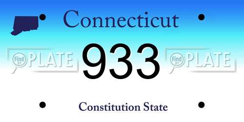 933 Connecticut License Plate