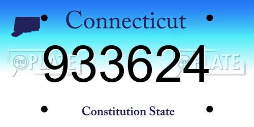 933624 Connecticut License Plate