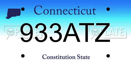 933ATZ Connecticut License Plate