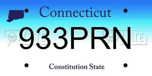 933PRN Connecticut License Plate