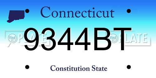 9344BT Connecticut License Plate