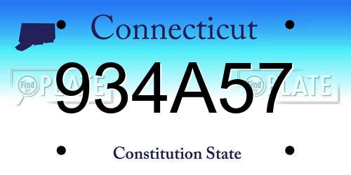 934A57 Connecticut License Plate