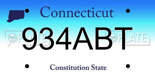 934ABT Connecticut License Plate
