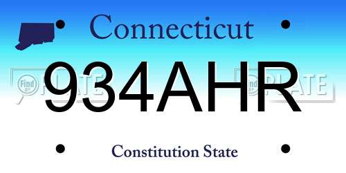 934AHR Connecticut License Plate