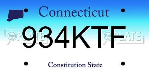 934KTF Connecticut License Plate