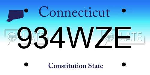 934WZE Connecticut License Plate