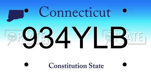 934YLB Connecticut License Plate