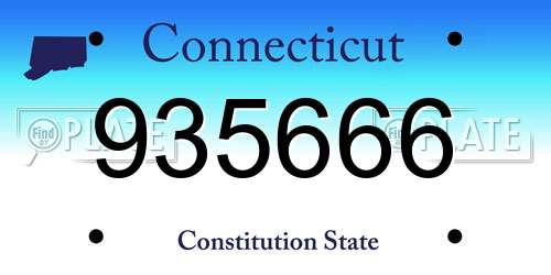 935666 Connecticut License Plate
