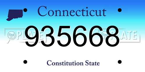 935668 Connecticut License Plate