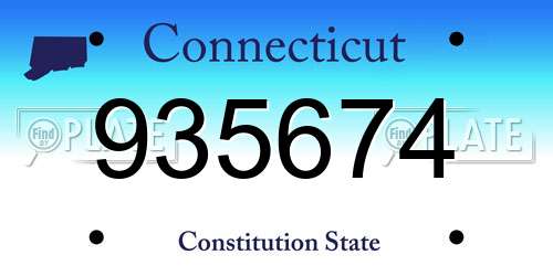 935674 Connecticut License Plate