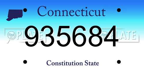 935684 Connecticut License Plate