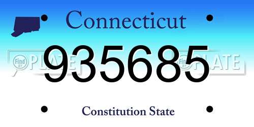 935685 Connecticut License Plate