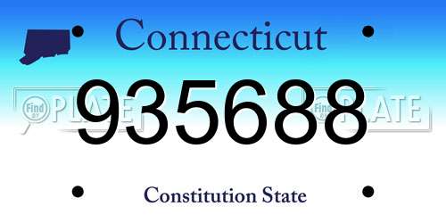 935688 Connecticut License Plate
