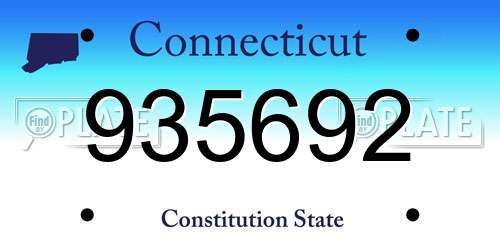 935692 Connecticut License Plate