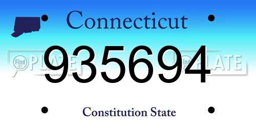 935694 Connecticut License Plate