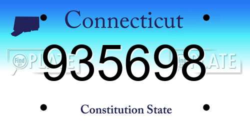 935698 Connecticut License Plate
