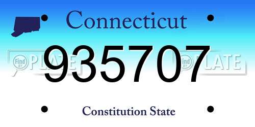 935707 Connecticut License Plate
