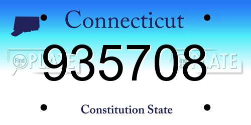 935708 Connecticut License Plate