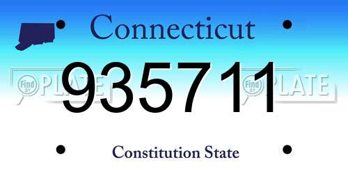 935711 Connecticut License Plate