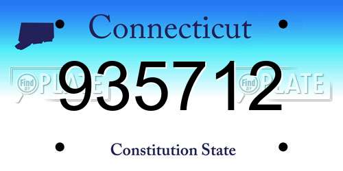 935712 Connecticut License Plate