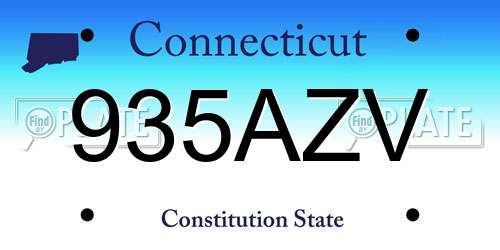 935AZV Connecticut License Plate