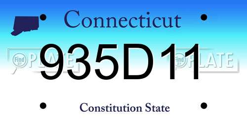 935D11 Connecticut License Plate