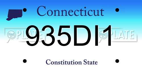 935DI1 Connecticut License Plate