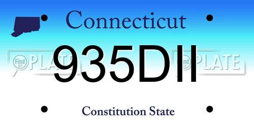 935DII Connecticut License Plate