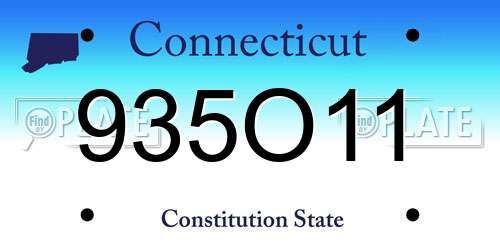 935O11 Connecticut License Plate