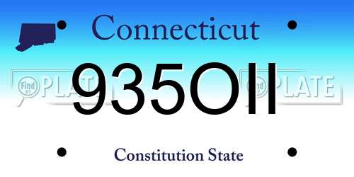 935OII Connecticut License Plate