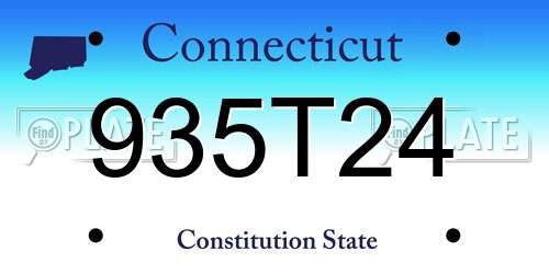 935T24 Connecticut License Plate