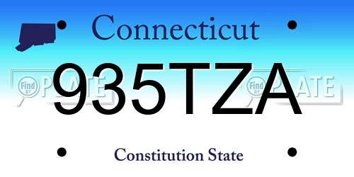 935TZA Connecticut License Plate